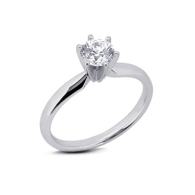 3/4ct F VS2 Round Natural Diamond 18k  Classic Solitaire Engagement Ring