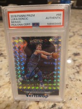 LUKA DONCIC SIGNED 2018 PANINI PRIZM MOSAIC ROOKIE CARD PSA  AUTO #68