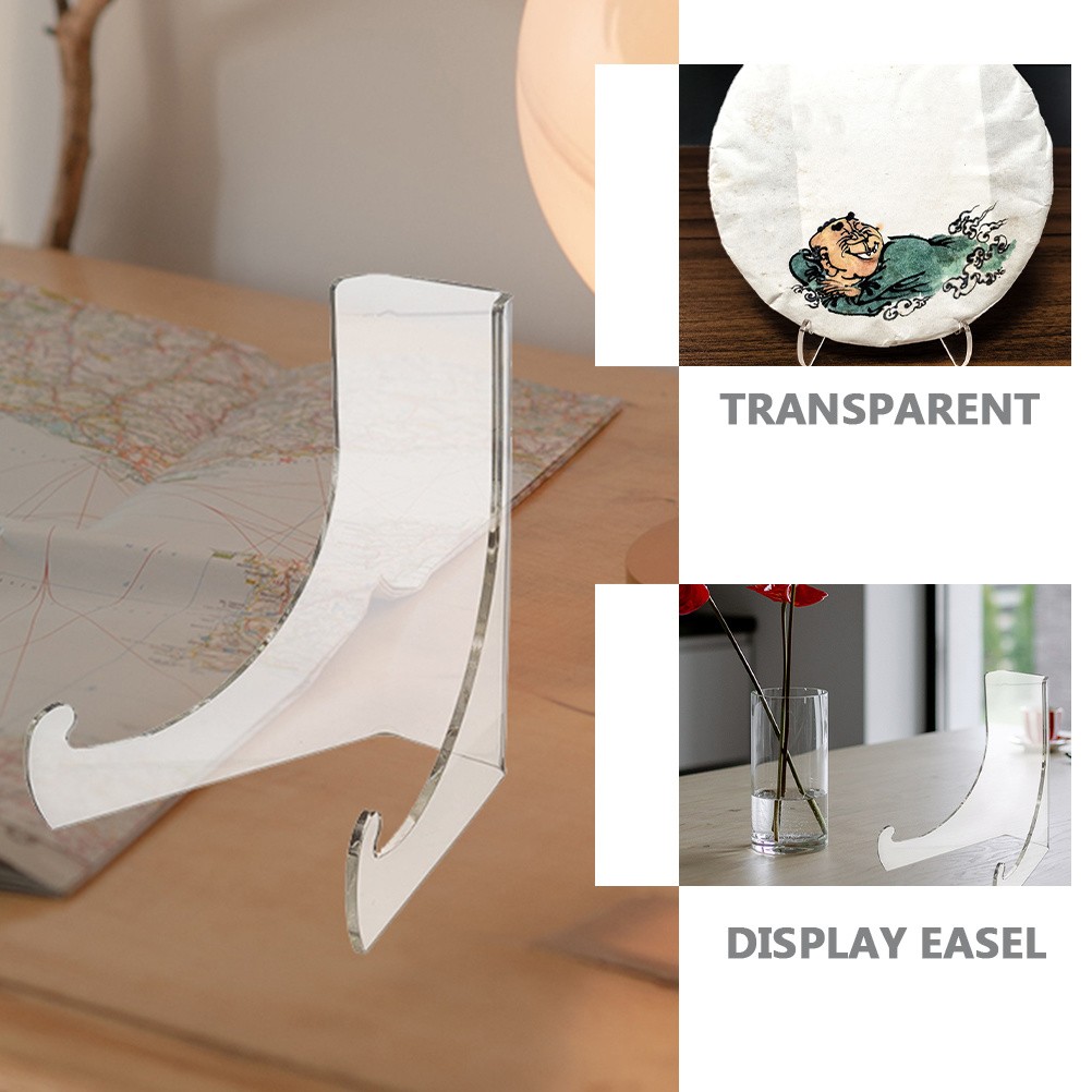 2 Pcs Acrylic Display Stand Small Plate Phone Display Rack for Artworks Photos