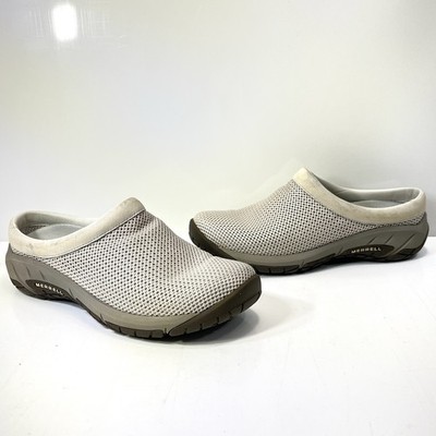 Merrell Shoe Wms 8 Encore Breeze Mesh Slip On Comfort Clogs Beige Silver Birch