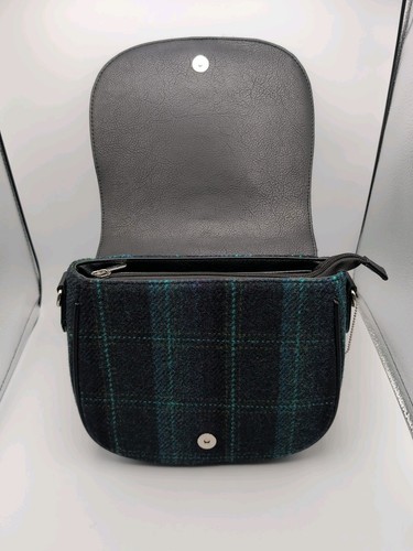 Ladies Authentic Harris Tweed Shoulder Bag Dark Green Check LB1000 COL119, New - Picture 6 of 11