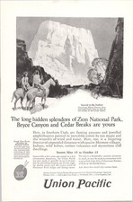 Union Pacific Vintage Print Ad Zion National Park Bryce Canyon 1940s