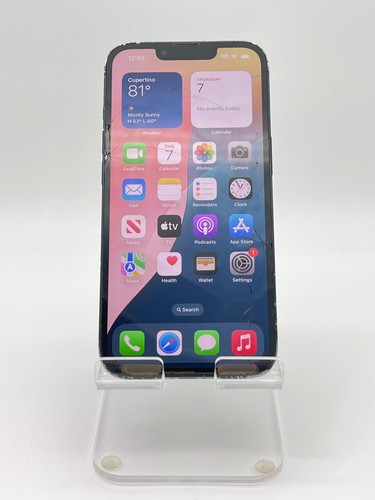 Defekt entsperrt Apple iPhone 13 128GB A2482 MLML3LL/A schwarz RISS LESEN