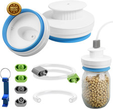 Mason Jar Vacuum Sealer Kit for FoodSaver Regular & Wide Mouth Jars with Accesso