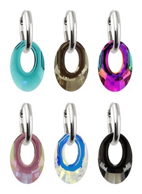 DESIGN - Orecchini a cerchio in argento sterling con cristalli