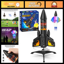 Motorized Rocket Launcher for Kids - 200 ft Self-Launching Outdoor Toy