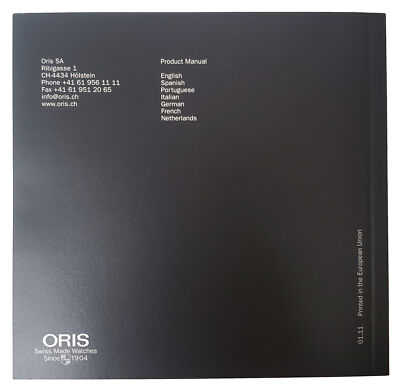 Oris Watch Product Manual Instruction Booklet | eBay