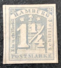 HAMBOURG 1 1/4 S. Mi 8b (*) signed Brun XF - CV +100 Euros (A2De)