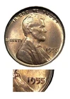1955 Lincoln Cent Red Unc Poor Man Double Die-Notable Last 5-Cracked Skull( 22 )