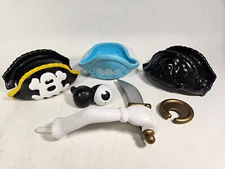 Mr. Potato Head Pirate Replacement Parts Lot, sword, patch, hats, earring