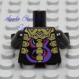 LEGO Ninjago BLACK MINIFIG TORSO - Purple Gold Bone Skeleton Suit Overlord 70728