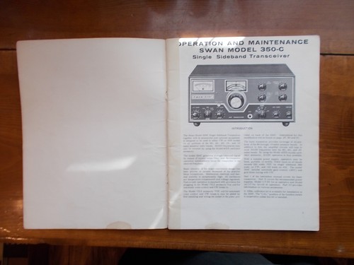 Swan Model 350 Transceiver Operation and Maintenance Manual (original) - Picture 2 of 5