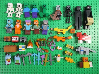Lego MINECRAFT Minifigur KONVOLUT Set Lot TNT STEVE CREEPER ALEX ENDERMAN OCELOT