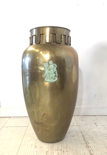 PORTAOMBRELLI RAME DESIGN ATTR. Gio Ponti DECORO FIGURE NEOCLASSICHE 50s - Foto 2 di 14