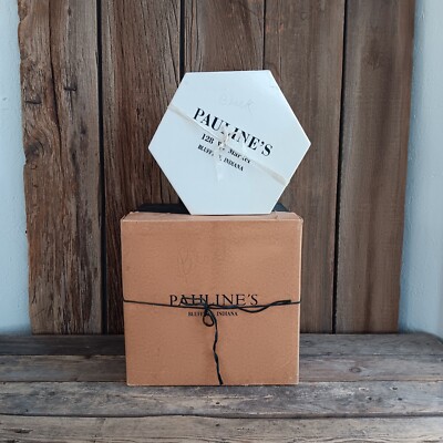 2 Hat Boxes Pauline's Bluffton Indiana Distressed Square Hexagon Storage