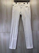 Adriano Goldschmied The Stilt Cigarette Leg White Stretch Denim Womens Jeans 28
