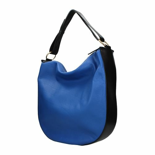 MARNI HOBO SHOULDER BAGS WOMEN LEATHER BLACK /BLUE COBELT - Picture 2 of 4