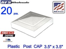 Plastic Fence Post CAP 3.5 x 3.5 inch, White, 20 pcs, USA made, Heavy Duty