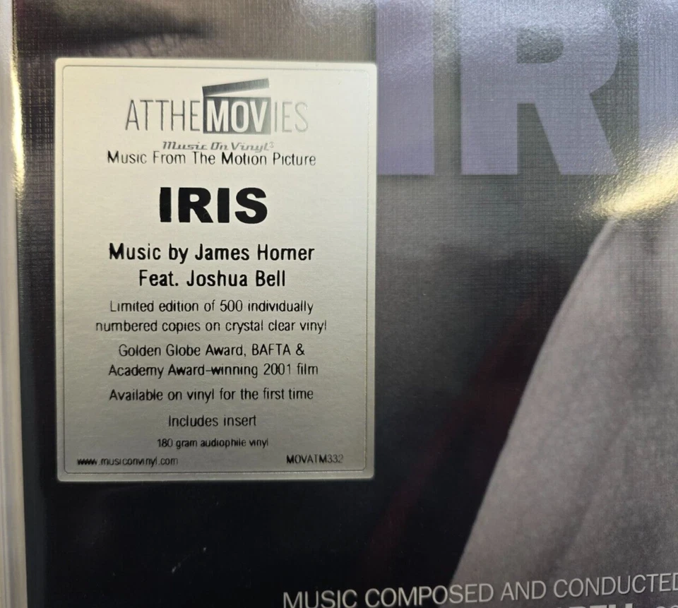 James Horner, Joshua Bell – Iris LP Album vinyl record limited clear numbered - Image 4 of 4