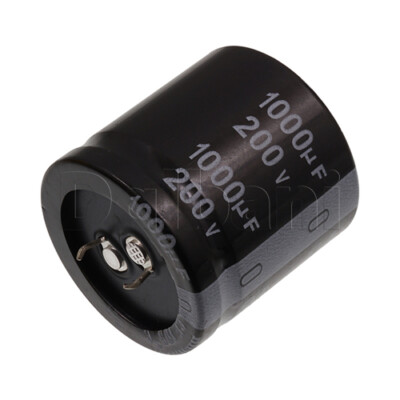 Condensateur Électrolytique Nichicon 1000uF 200V 105°C - Aluminium, Montage Snap-In