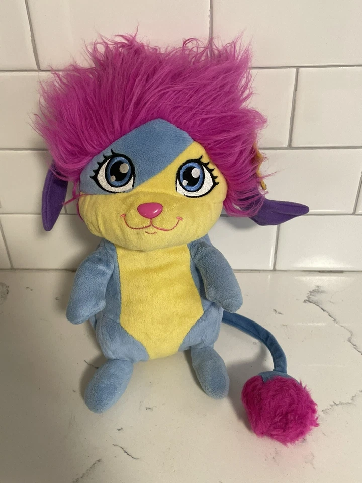Popples Lulu 10" Talking Peluche Azul y Amarillo Rosa Hair Spin Master ¡Lindo! Foto 2 de 4