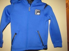 RUSSELL Size Small 6-7 Bright Blue ZIP UP Hooded Stretch JACKET With Zip Pockets