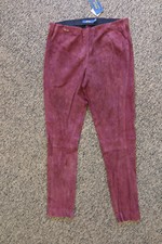 New Polo Ralph Lauren Pull-On Skinny Suede Pants - Size XL - Maroon