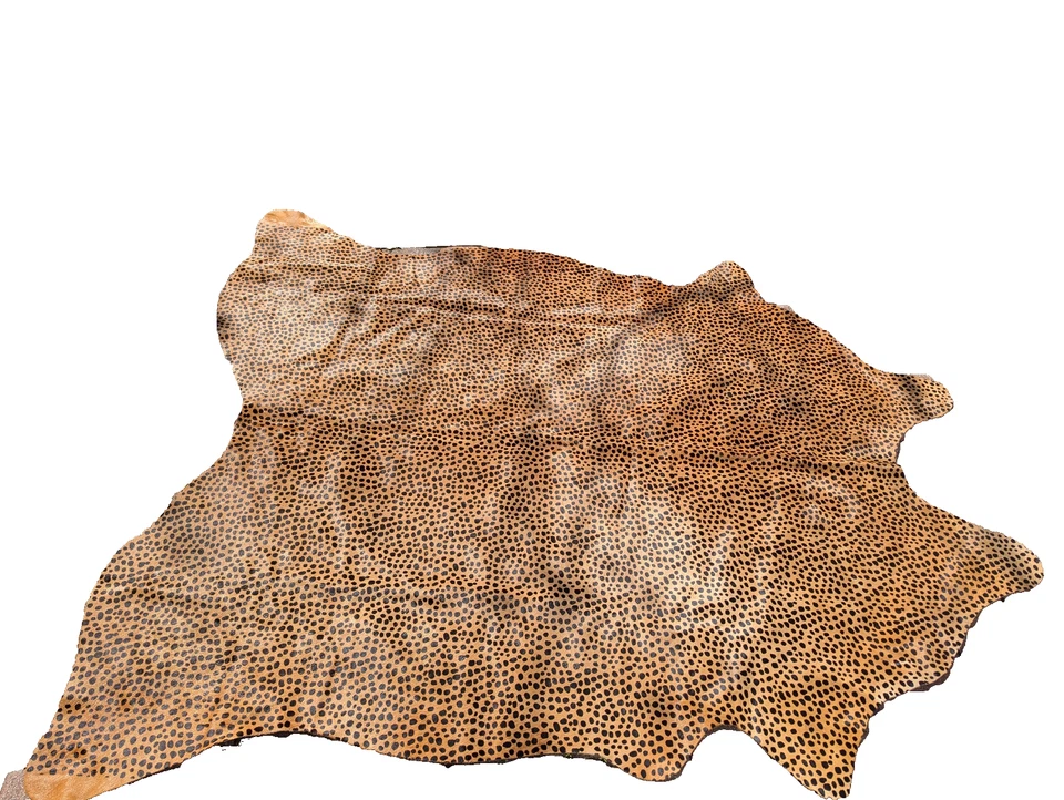Authentic Cheetah Print Cowhide Rug Size: 7x6 feet, Real Brazilian Cowhide Rug - Image 2 of 2