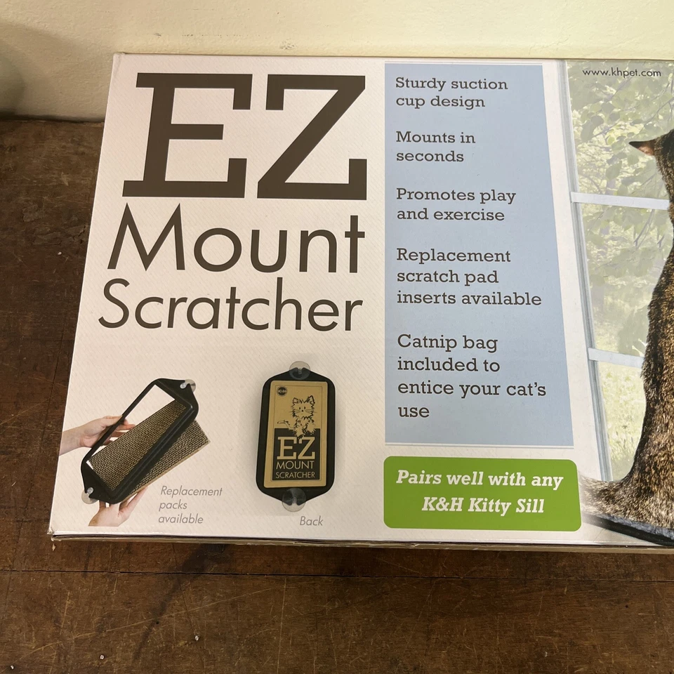 K & H EZ Montaje Rascador Gatos, Se Monta en Superficie de Vidrio 15.5”x7.5” Foto 4 de 4