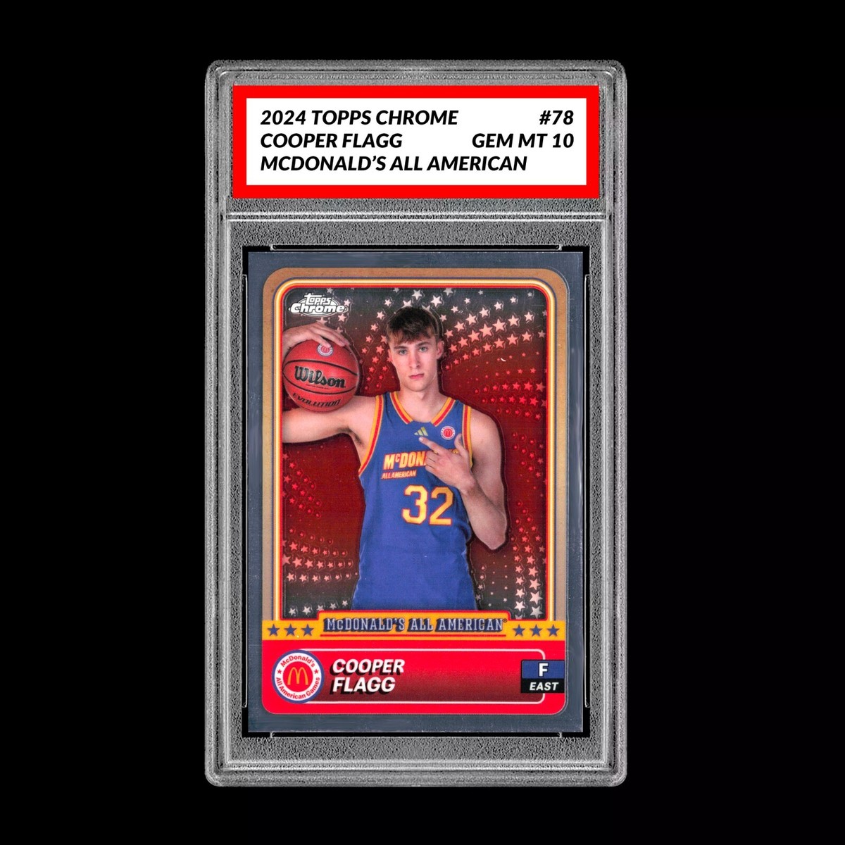 Graded 10 2024 COOPER FLAGG Topps Chrome RC Rookie McDonald's All