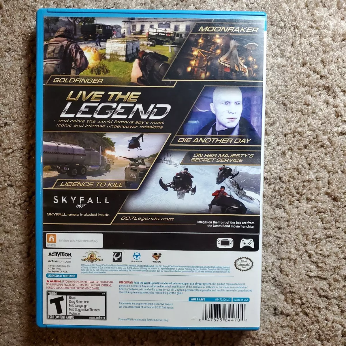 007 Legends Nintendo Wii U James Bond complete in box CIB