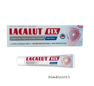 Lacalut FIX neutral adhäsiver Zahnersatz Fixierung extra stark Creme 40gr
