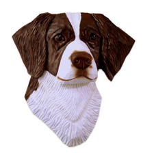 Brittany Head Plaque Figurine Orange