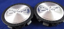 Concept One Silver Blk Custom Wheel Center Cap  3744  For 2 Caps