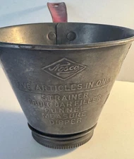 Vintage NESCO "5 Articles in One" Strainer Funnel  w/Red Handle - I Pint Funnel