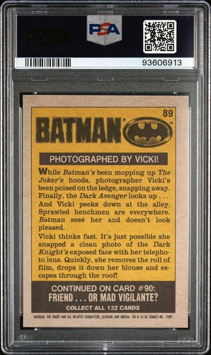 1989 Topps Batman Photographed By Vicki #159 PSA 10 GEM MINT - POP 4! - Picture 3 of 3