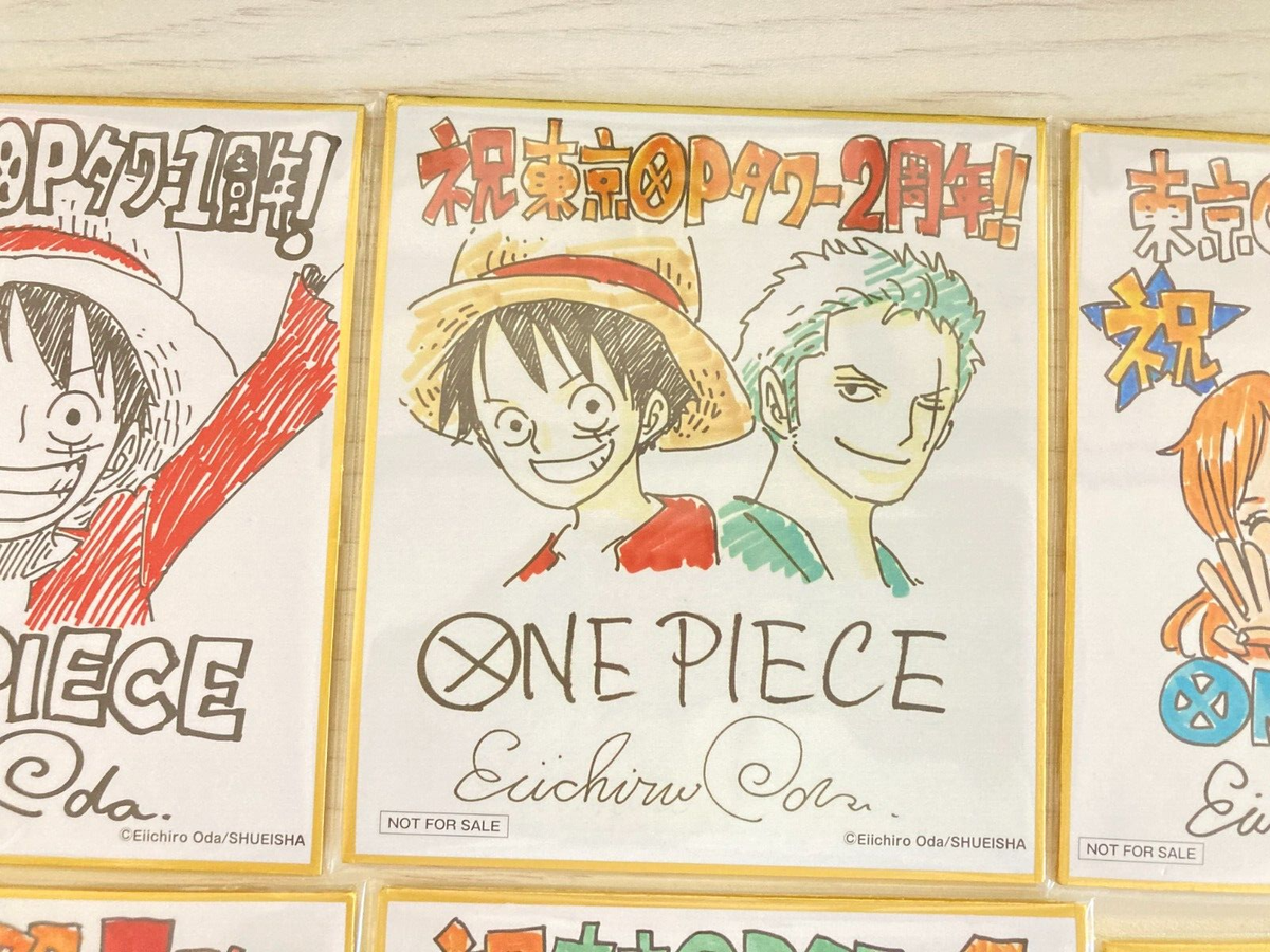 ONE PIECE Eiichiro Oda Autograph Shikishi Art Card 7 set Tokyo One