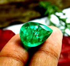 8-10 ct Natural Rare Pear Cut Colombian Green Emerald Certified Loose Gemstone