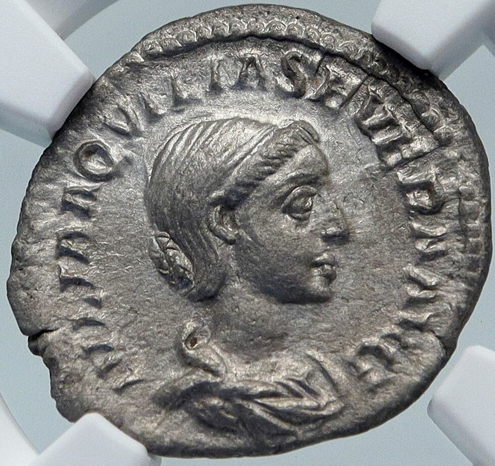 AQUILIA SEVERA Elagabalus Wife 220AD RARE Ancient Silver Roman