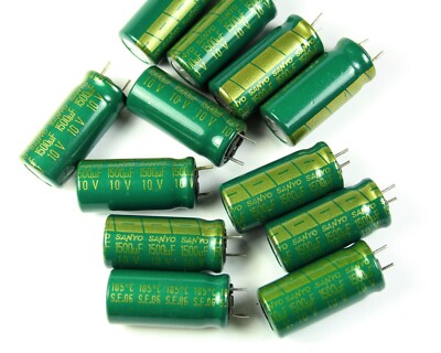 10pcs Sanyo GX 1500uF 10v 105c Radial Electrolytic Capacitor Low ESR