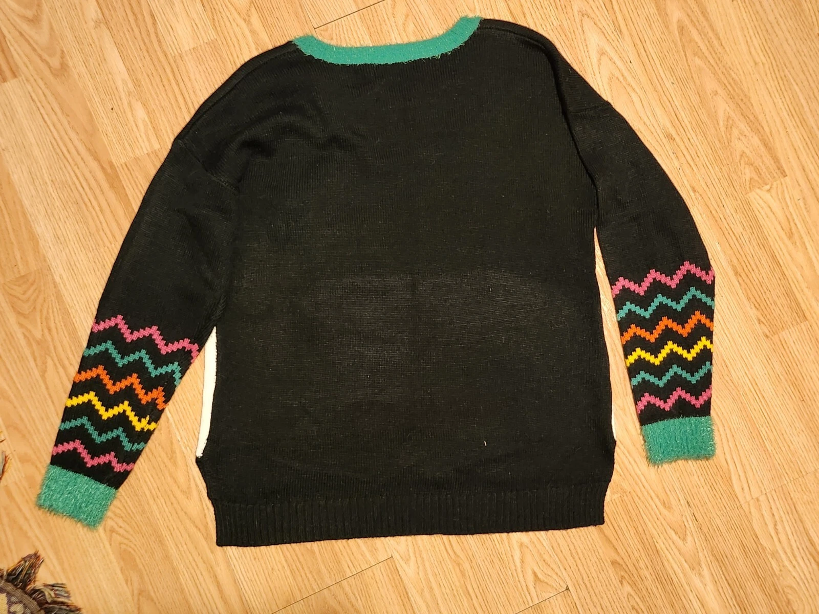 Womens 33 Degrees 3D Llama Christmas Tree Sequin Ugly Black XL Sweater