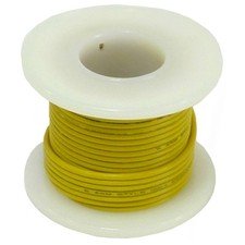 25 Feet Yellow 22 Gauge Stranded Hook-Up Wire, Tinned Copper, PVC Insulation