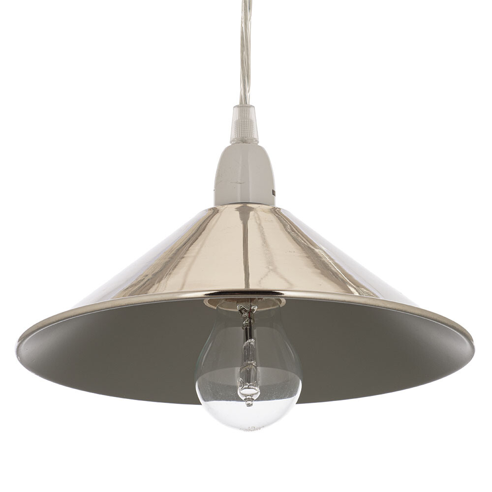 Litecraft Light Shade Easy Fit Pendant Lampshade - Polished Nickel Clearance