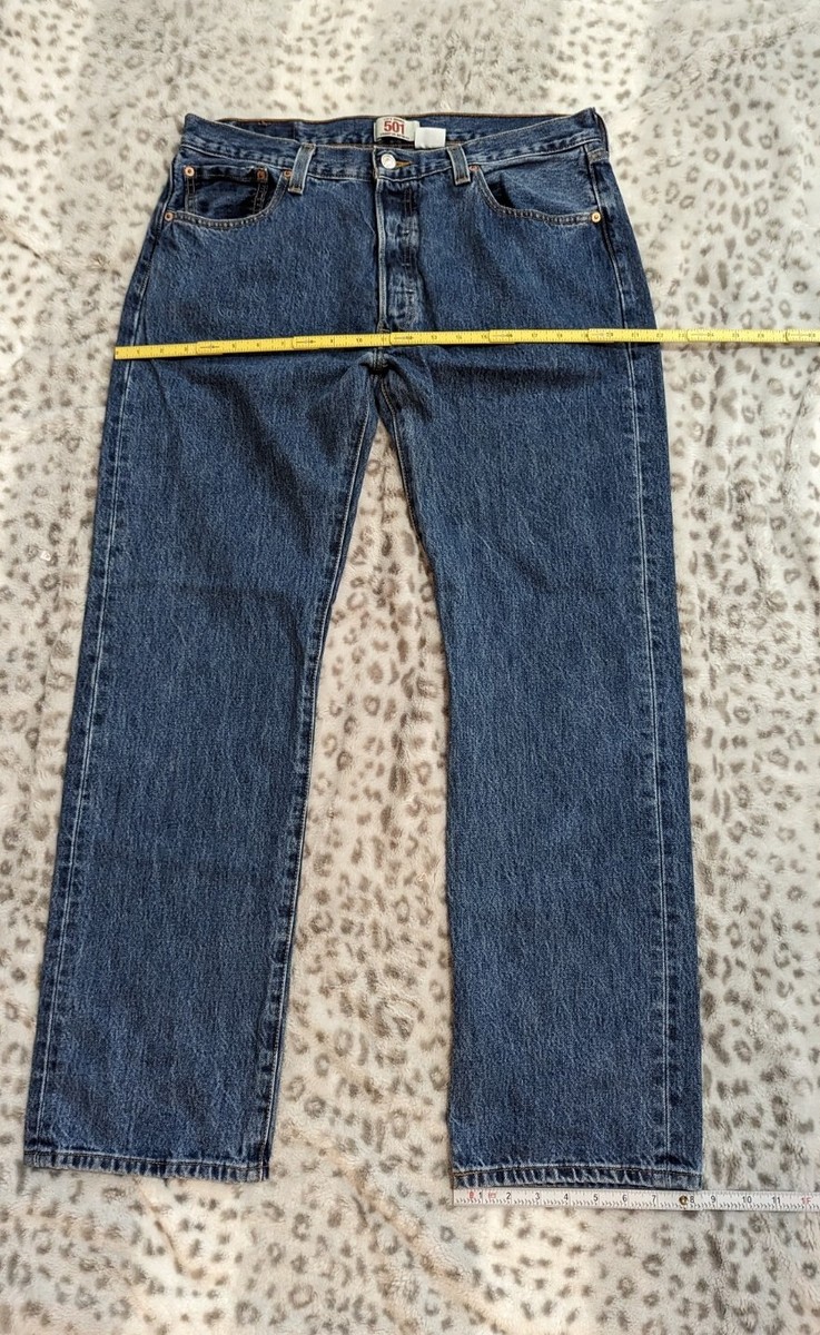 LEVIS 501 100% Cotton Blue Jeans Button Fly Red Tab Mens