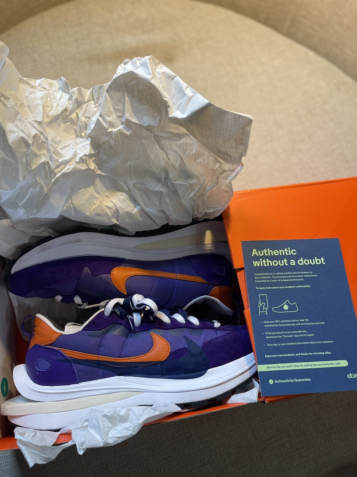 SACAI X NIKE Taglia 11 5 Nike VaporWaffle x Sacai iris scuro