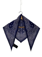 MIU MIU Printed Poplin Scarf Cotton Paisley Navy Women's 5FF034 Length 98 Width