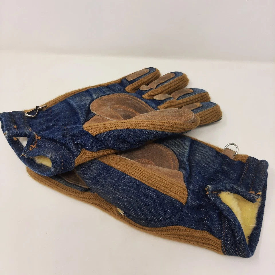 Luvas jeans vintage Levis forradas de lã etiqueta laranja masculinas grandes - Imagem 4 de 4