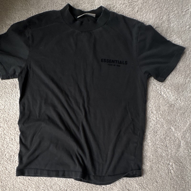 Essentials Fear of God ESSENTIALS Black Logo Crew Neck Tee Short Sleeve XXS
