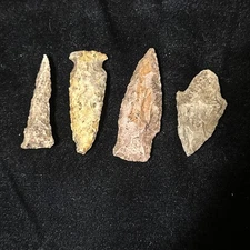Collection of 4 Arrowheads Native American Artifact #213