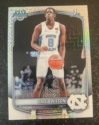 2025-26 Bowman Caleb Wilson Chrome Geometric Refractor 1st #BCP-83 Tar Heels